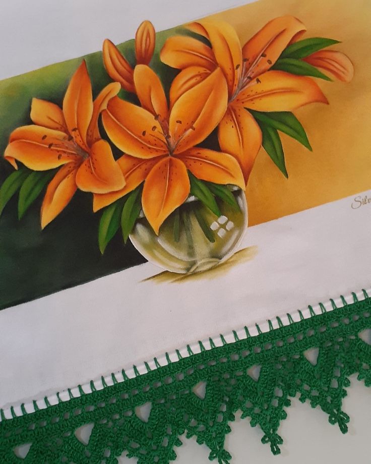 Panos de pratos pintados a mão